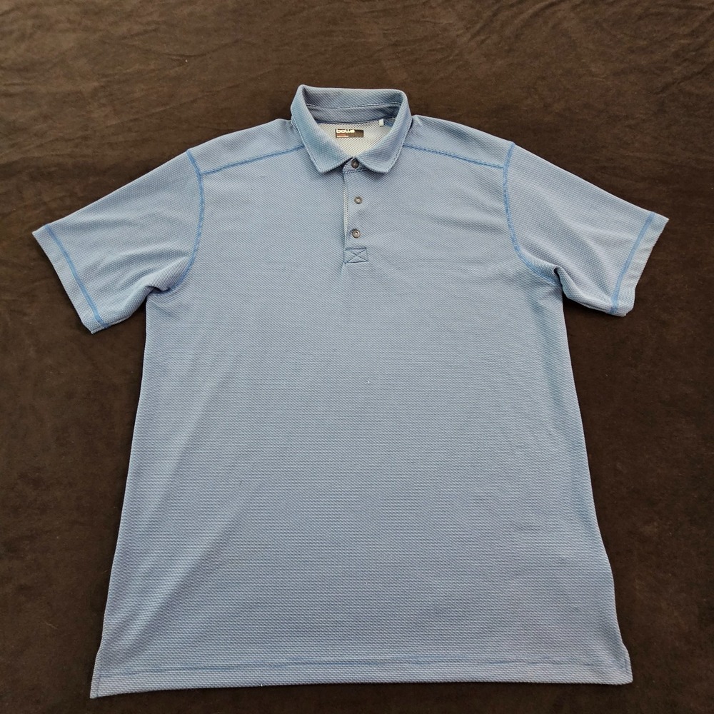 Bolle Blue Short Sleeve Polyester Performance Polo Shirt Men's XL